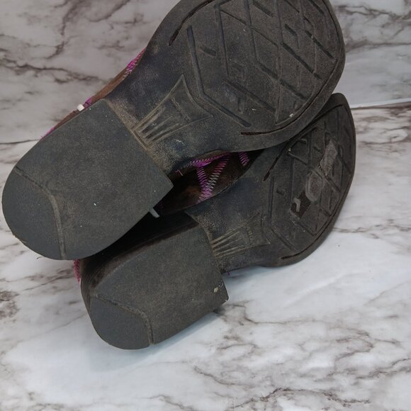 ARIAT Girls Twisted Tycoon Western Boot Size 11 Square Toe Pink Brown Leather - Picture 8 of 9